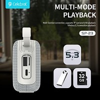 CELEBRAT φορητό ηχείο SP-23, 5W, Bluetooth, 1200mAh, μαύρο SP-23