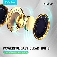CELEBRAT earphones με θήκη φόρτισης W71, True Wireless, 10mm, 30/200mAh, μαύρα W71-BK