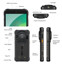 ULEFONE smartphone RugKing με ηχείο 3.5W, 5.99, 8/256GB, 9600mAh, IP68/IP69K, μαύρο RUGKING-BK