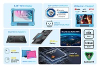 ULEFONE tablet Tab A9 Pro Kids, 8.68, 4/128GB, 4G, Android 15, 5040mAh, μπλε TABA9-PRO-BL