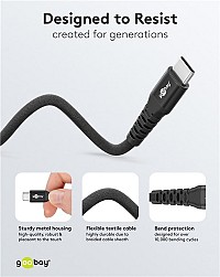 GOOBAY καλώδιο USB-C 73954, 60W, 480Mbps, 2m, μαύρο 73954