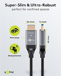 GOOBAY καλώδιο HDMI 2.1 76277 με Ethernet, 8K/60Hz, 48 Gbps, 40m, μαύρο 76277