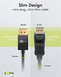 GOOBAY καλώδιο DisplayPort 77442, 8K/120Hz, 40 Gbps, 1m, μαύρο 77442