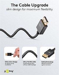 GOOBAY καλώδιο DisplayPort 77443, 8K/120Hz, 40 Gbps, 2m, μαύρο 77443
