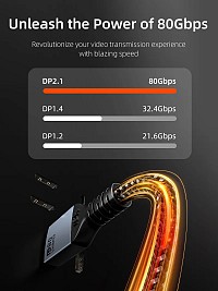 CABLETIME καλώδιο DisplayPort 2.1 CT-DP16K, VESA Certified, 16K/60Hz, 80 Gbps, 2m, μαύρο CT-DP16K-AG2
