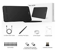 XP-PEN ταμπλέτα σχεδίασης με γραφίδα Deco Mini 7W, ασύρματη σύνδεση, 177.8x111.1mm, μαύρο DECOMINI7W