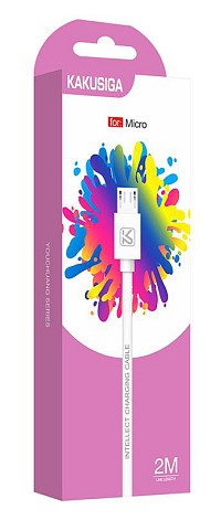 KAKUSIGA καλώδιο micro USB σε USB KSC-332, 2.4A, 480Mbps, 2m, λευκό KSC-332-M-WH