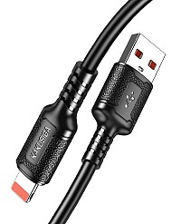 KAKUSIGA καλώδιο Lightning σε USB KSC-984, σιλικόνης, 3Α, 480Mbps, 1m, μαύρο KSC-984-L-BK