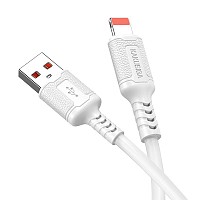 KAKUSIGA καλώδιο Lightning σε USB KSC-984, σιλικόνης, 3Α, 480Mbps, 1m, λευκό KSC-984-L-WH