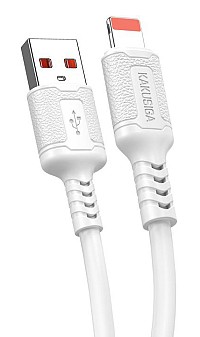 KAKUSIGA καλώδιο Lightning σε USB KSC-984, σιλικόνης, 3Α, 480Mbps, 1m, λευκό KSC-984-L-WH