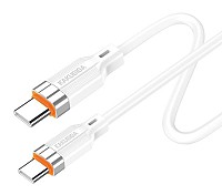KAKUSIGA καλώδιο USB-C σε USB-C KSC-995, σιλικόνης, 100W, 480Mbps, 1m, λευκό KSC-995-CC-WH