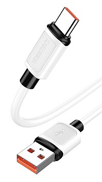 KAKUSIGA καλώδιο USB-C σε USB KSC-998, σιλικόνης, 5A, 480Mbps, 1m, λευκό KSC-998-C-WH