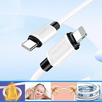 KAKUSIGA καλώδιο Lightning σε USB-C KSC-998, σιλικόνης, 30W, 480Mbps, 1m, μαύρο KSC-998-LC-BK