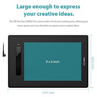 XP-PEN ταμπλέτα σχεδίασης με γραφίδα Star G960S Plus, 228.8x152.6mm, μαύρο STARG960SPLUS