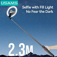 USAMS φωτιστικό δαχτυλίδι LED ZB323 με τρίποδο & βάση smartphone, μαύρο ZB32301