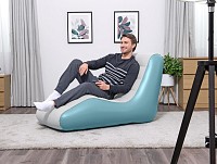 BESTWAY φουσκωτή πολυθρόνα 75127, 133x79x88cm, γαλάζια/λευκή 75127