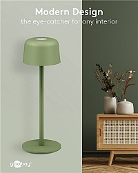GOOBAY επιτραπέζιο φωτιστικό 77677, 3000K, dimmable, επαναφορτιζόμενο, πράσινο 77677
