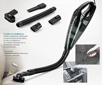 BRUNO σκουπάκι αυτοκινήτου υγρών & στερεών BRN-0294, 60W, καλώδιο αναπτήρα 12V, φίλτρο HEPA, μαύρο BRN-0294