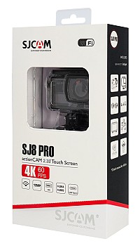 SJCAM action camera SJ8 Pro, οθόνη αφής, 12MP/4K, WiFi, αδιάβροχη θήκη, μαύρη SJ8PRO
