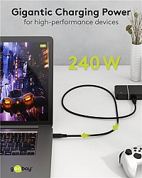 GOOBAY καλώδιο USB-C 74183, USB4, 240W, 40Gbps, 8K/60Hz, 1m, μαύρο 74183
