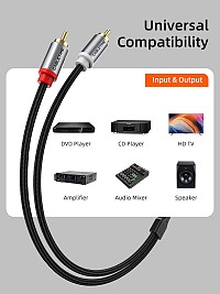 CABLETIME καλώδιο ήχου 2x RCA σε 2x RCA CT-RCA, 2m, μαύρο CT-RCA-AG2