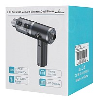 POWERTECH 2 σε 1 σκουπάκι χειρός & air duster PT-1576, 50W, 3600mAh, μαύρο PT-1576