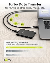 GOOBAY καλώδιο USB-C 74198, USB4, 100W, 20Gbps, 4K/60Hz, 3m, μαύρο 74198
