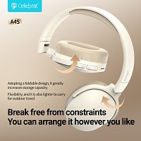 CELEBRAT headphones A45, ασύρματα & ενσύρματα, micro SD, 40mm, 250mAh, μαύρα A45-BK