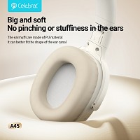 CELEBRAT headphones A45, ασύρματα & ενσύρματα, micro SD, 40mm, 250mAh, μαύρα A45-BK