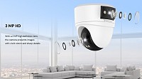VSTARCAM smart κάμερα CS2DR, 3MP, dual lens, WiFi, PTZ, SD CS2DR