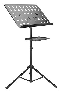 BRATECK αναλόγιο μουσικής MSS01-8, 75~150cm ύψος, με ράφι, μαύρο MSS01-8