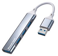 POWERTECH USB hub PTR-0207, 4x θυρών, USB 3.0, 5Gbps, USB σύνδεση, γκρι PTR-0207