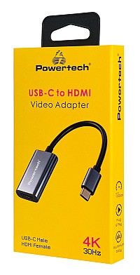 POWERTECH αντάπτορας USB-C σε HDMI PTR-0208, 4K/30Hz, 10 Gbps, γκρι PTR-0208