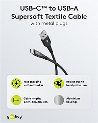 GOOBAY καλώδιο USB-C σε USB 74527, 60W, 480Mbps, 2m, μαύρο 74527