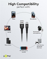 GOOBAY καλώδιο USB-C σε USB 74527, 60W, 480Mbps, 2m, μαύρο 74527