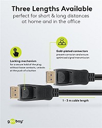 GOOBAY καλώδιο DisplayPort 74778, VESA Certified, 8K/60Hz, 32.4 Gbps, 2m, μαύρο 74778