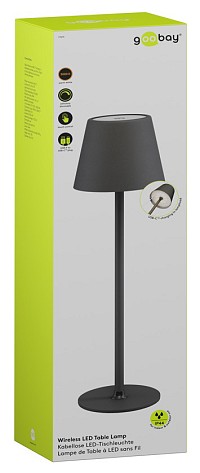 GOOBAY επιτραπέζιο φωτιστικό 77673, 3000K, dimmable, επαναφορτιζόμενο, μαύρο 77673