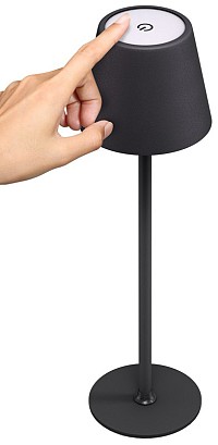 GOOBAY επιτραπέζιο φωτιστικό 77673, 3000K, dimmable, επαναφορτιζόμενο, μαύρο 77673