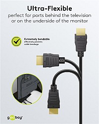 GOOBAY καλώδιο HDMI 80101 με Ethernet, soft, 4K/60Hz, 18 Gbps, 1m, μαύρο 80101