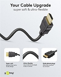 GOOBAY καλώδιο HDMI 80104 με Ethernet, soft, 4K/60Hz, 18 Gbps, 3m, μαύρο 80104