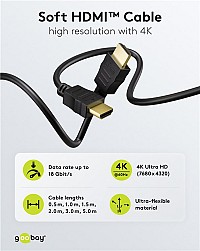 GOOBAY καλώδιο HDMI 80105 με Ethernet, soft, 4K/60Hz, 18 Gbps, 5m, μαύρο 80105
