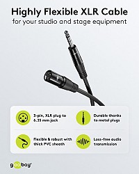 GOOBAY καλώδιο ήχου 6.35mm σε XLR 80361, 1.5m, μαύρο 80361