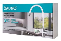 BRUNO μπαταρία πάγκου κουζίνας BRN-0293, εύκαμπτη, αναμεικτική, λευκή BRN-0293