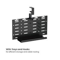 BRATECK cable management γραφείου CC11-20-1, μεταλλικό, 384x63x307mm, μαύρο CC11-20-1