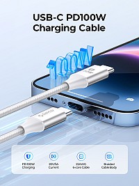 ORICO καλώδιο USB-C CDX-100CC, 100W, 480Mbps, 1m, λευκό CDX-100CC-WH-BP