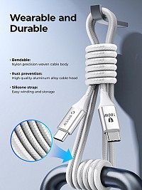 ORICO καλώδιο USB-C CDX-100CC, 100W, 480Mbps, 1m, λευκό CDX-100CC-WH-BP