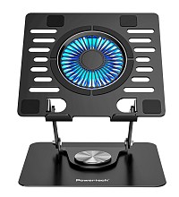 POWERTECH βάση & ψύξη laptop PT-1630 έως 17, 110mm LED fan, μεταλλική, μαύρη PT-1630