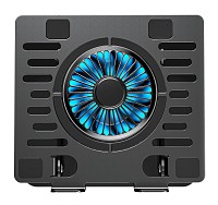 POWERTECH βάση & ψύξη laptop PT-1630 έως 17, 110mm LED fan, μεταλλική, μαύρη PT-1630