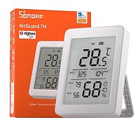 SONOFF smart θερμόμετρο & υγρασιόμετρο AirGuard TH, έως 60°C, ZigBee 3.0 & Bluetooth, λευκό SNZB-02DR2
