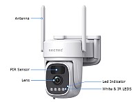 SECTEC σύστημα παρακολούθησης 4x smart ηλιακών καμερών ST-WRK04-EU με hub, 3MP, WiFi, SD, PTZ, IP66 ST-WRK04-EU